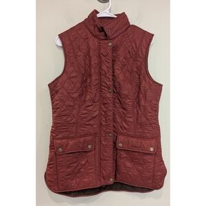 Barbour Wray Gilet Quilted Vest In Deep Claret Size 10